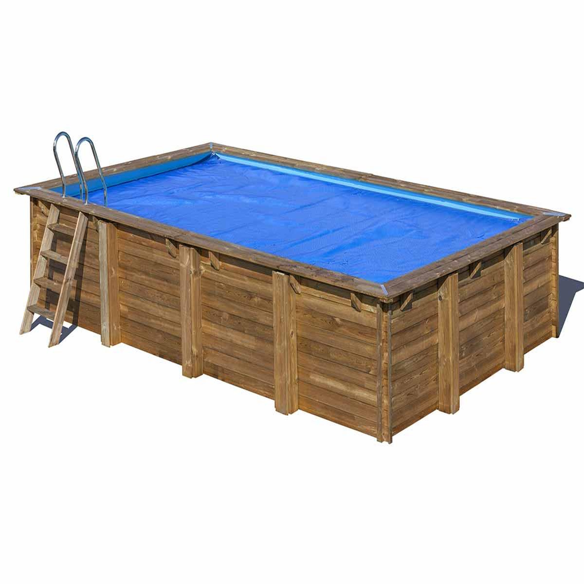 GRE Bâche à bulles pour piscine bois rectangulaire papaya 5,20 x 3,20 x 1,33 m - gré