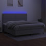 Voir la diapositive 4 : VIDAXL Sommier a lattes de lit et matelas et LED Gris clair 200x200 cm