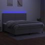 Voir la diapositive 4 : VIDAXL Sommier a lattes de lit et matelas et LED Gris clair 200x200 cm