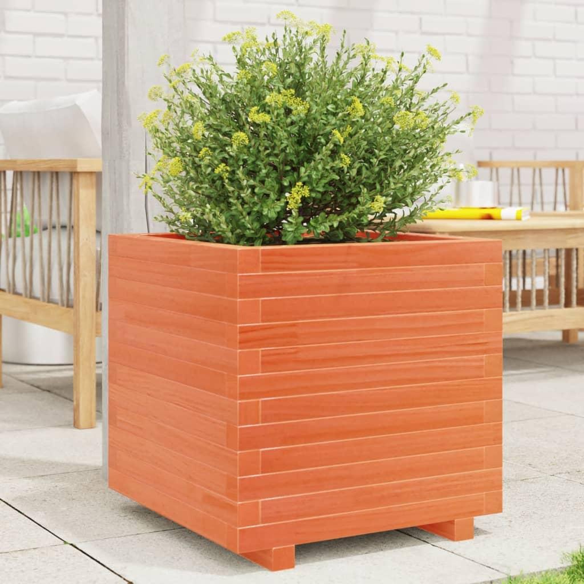 VIDAXL Jardiniere cire marron 50x50x49,5 cm bois de pin massif