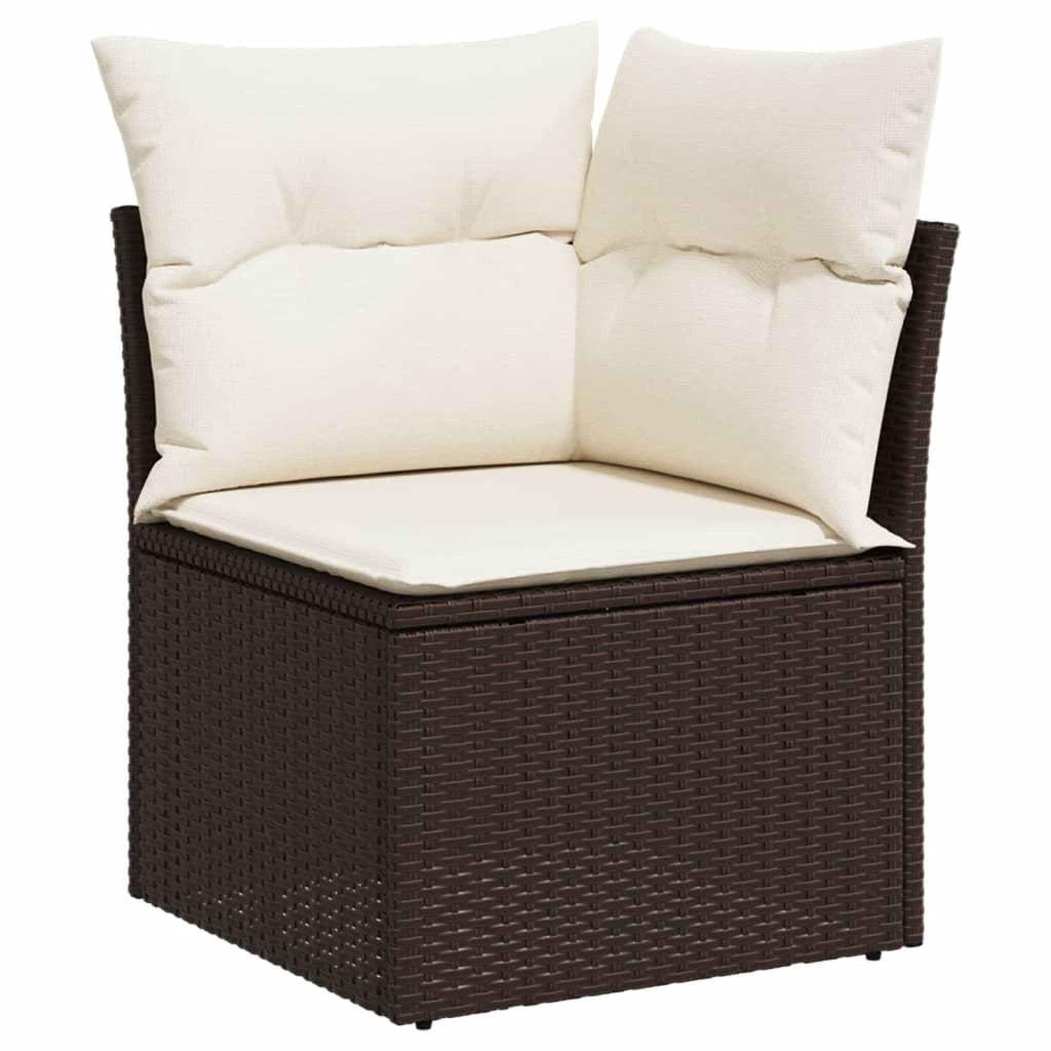 Voir la diapositive 5 : VIDAXL Salon de jardin avec coussins 7 pcs marron resine tressee