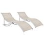 Voir la diapositive 1 : VIDAXL Chaises longues pliables lot de 2 Crème Textilène