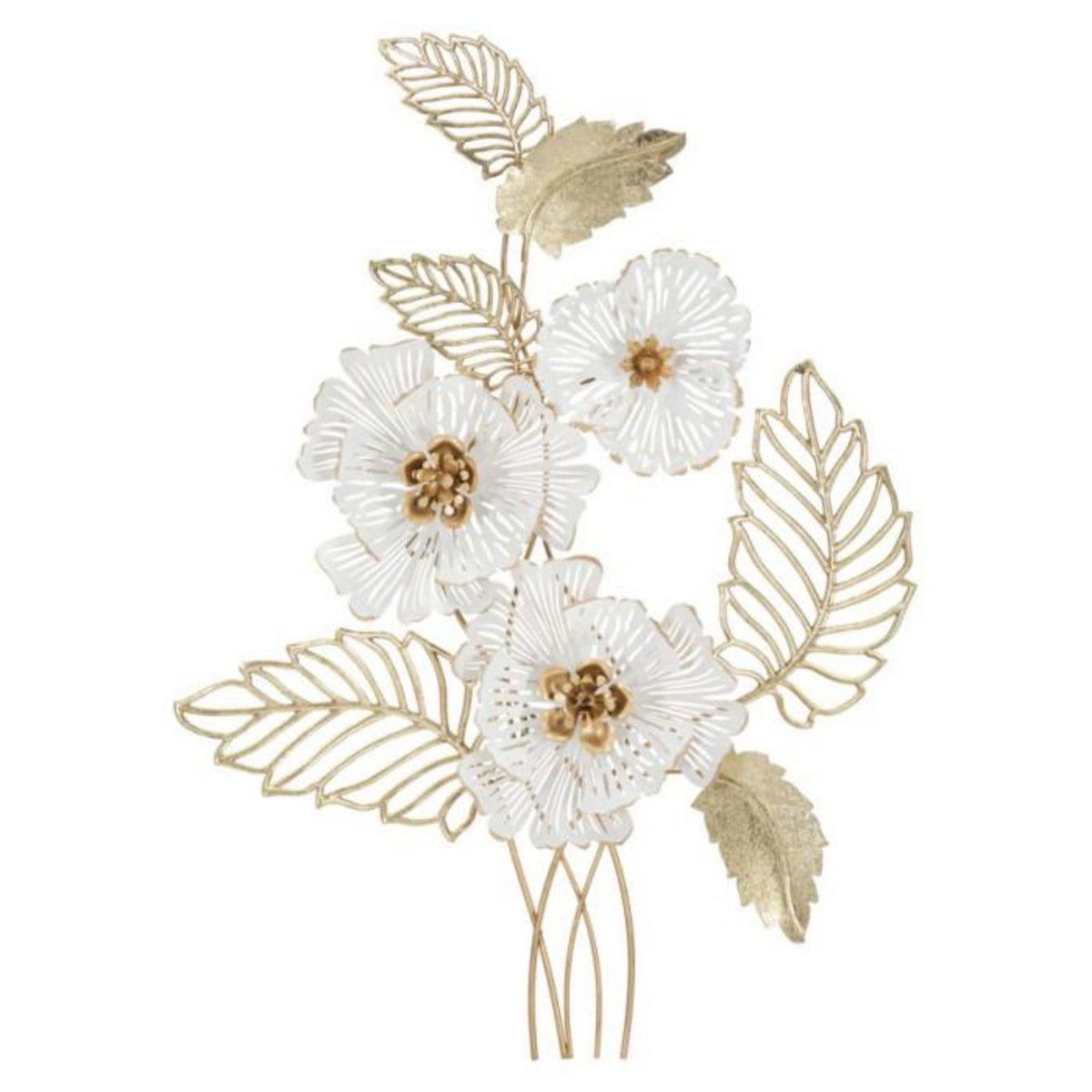 Paris Prix Décoration Murale en Métal  Whity  73cm Blanc & Or