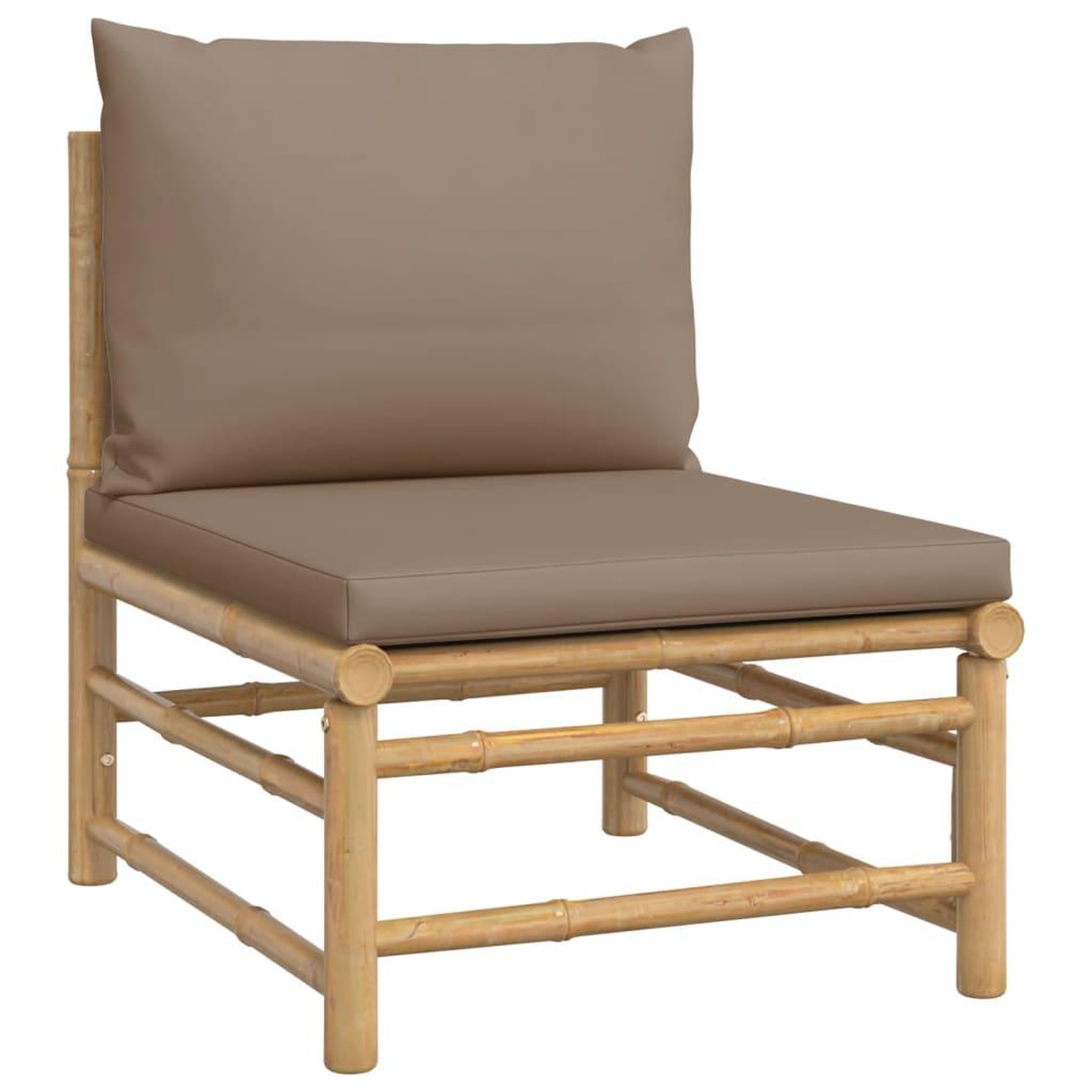 Voir la diapositive 5 : VIDAXL Salon de jardin 7 pcs avec coussins taupe bambou