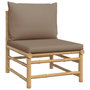 Voir la diapositive 5 : VIDAXL Salon de jardin 7 pcs avec coussins taupe bambou