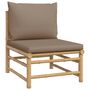 Voir la diapositive 5 : VIDAXL Salon de jardin 7 pcs avec coussins taupe bambou