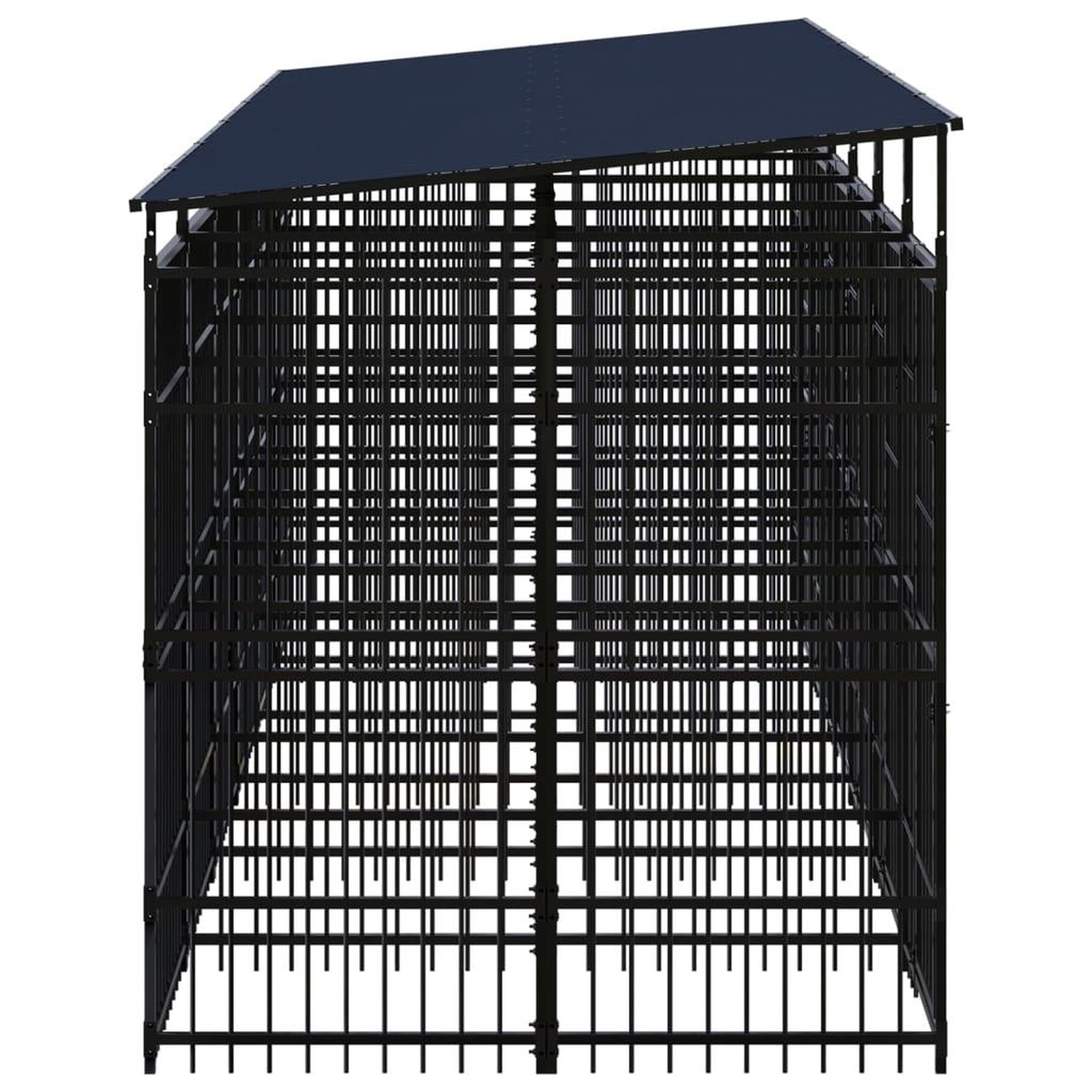 Voir la diapositive 3 : VIDAXL Chenil d'exterieur avec toit pour chiens Acier 11,06 m²