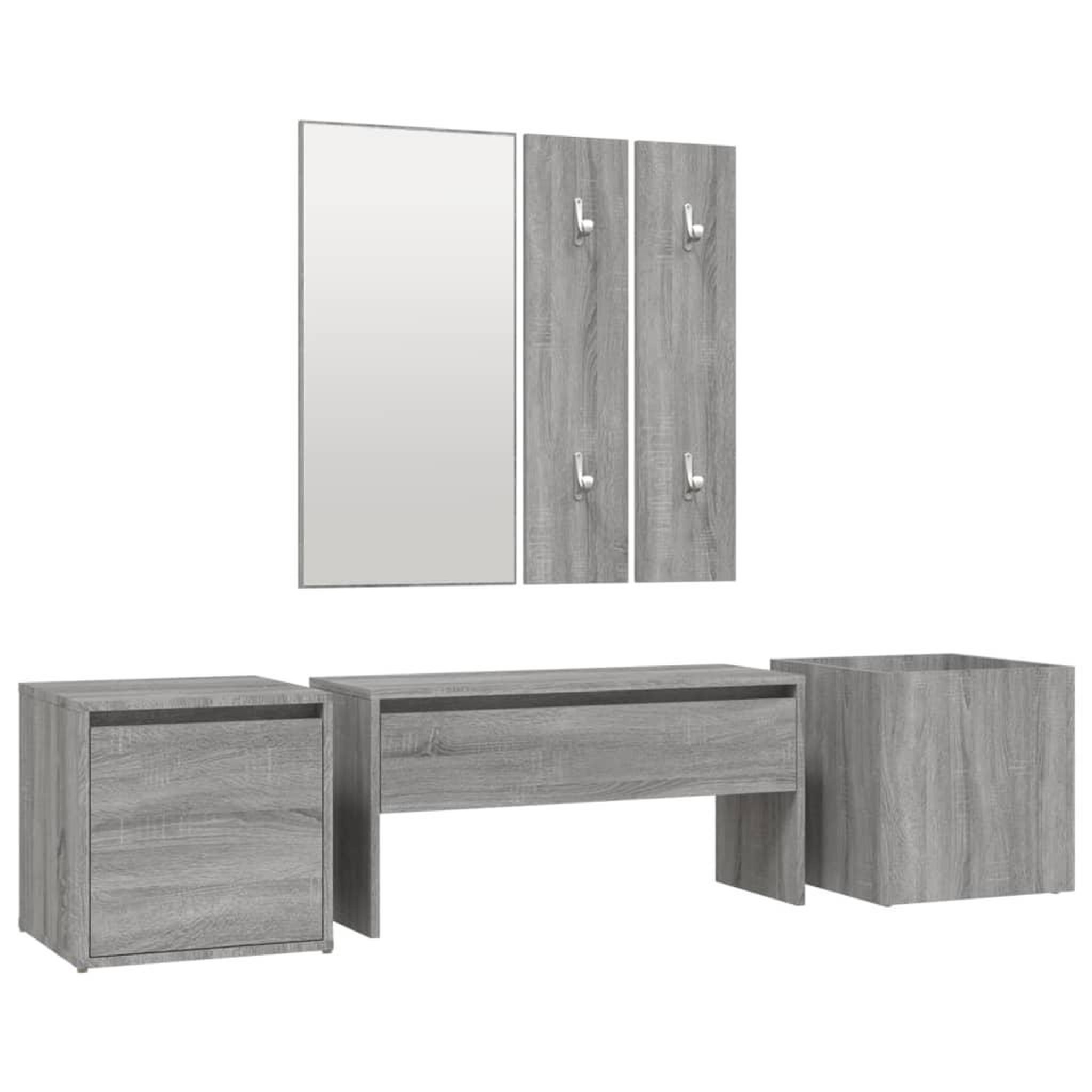 Voir la diapositive 2 : VIDAXL Ensemble de meubles de couloir Sonoma gris Bois d'ingenierie