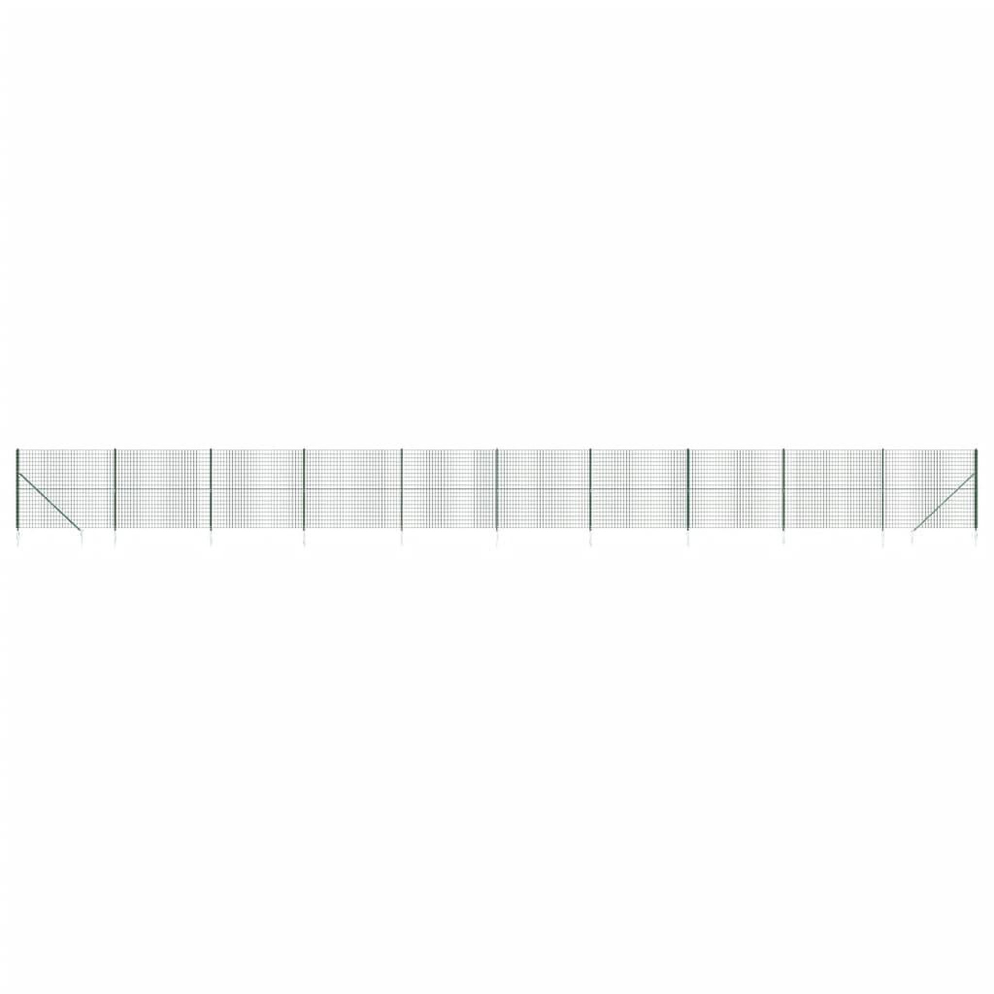 Voir la diapositive 2 : VIDAXL Cloture en treillis metallique et piquet d'ancrage vert 1,4x25m