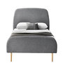 Voir la diapositive 1 : CONCEPT USINE Lit 140 x 190 cm en tissu gris clair SANDVIK