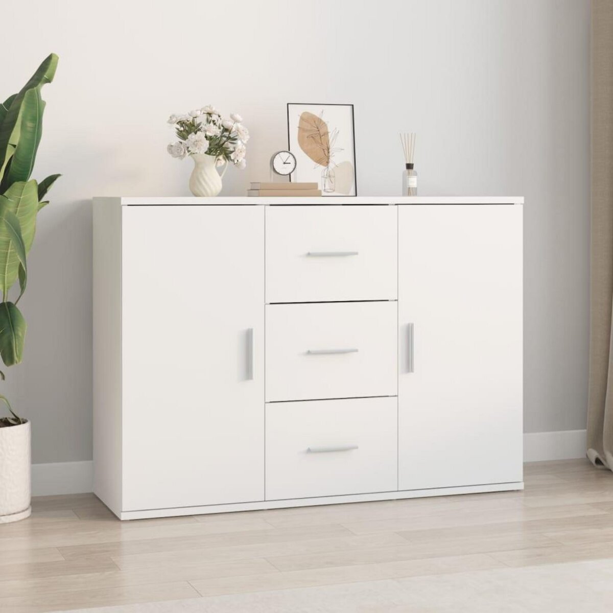 VIDAXL Buffet blanc 91x29,5x65 cm bois d'ingenierie