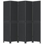 Voir la diapositive 4 : VIDAXL Cloison de separation 5 panneaux noir bois de paulownia massif