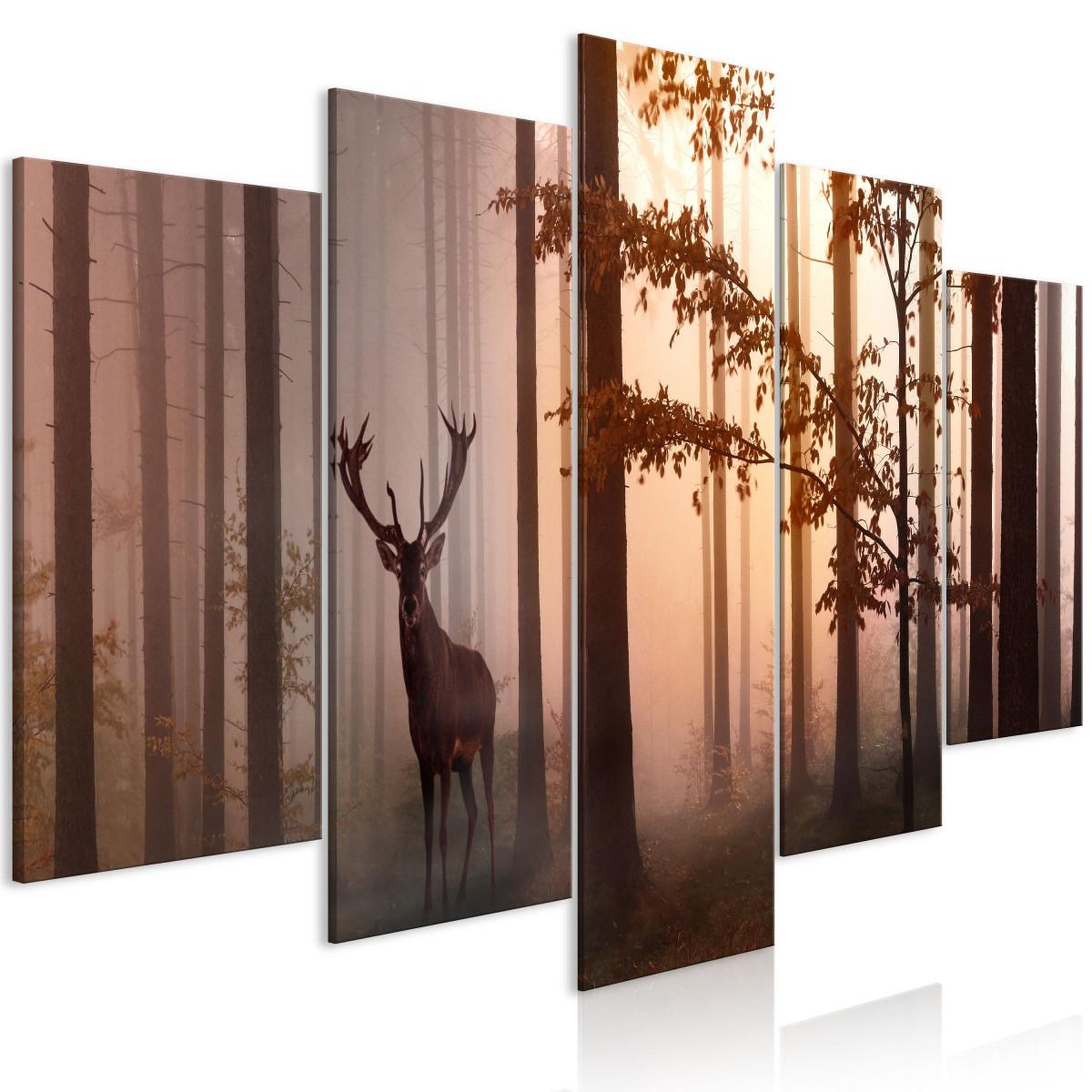 Paris Prix Tableau imprimé 5 panneaux  morning wide brown. Coloris disponibles : Multicolore