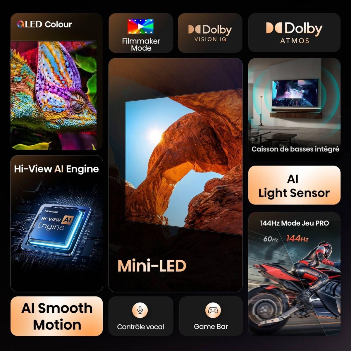 Hisense TV Mini Led 55U7Q 2025 - 55 pouces ( 139 cm )