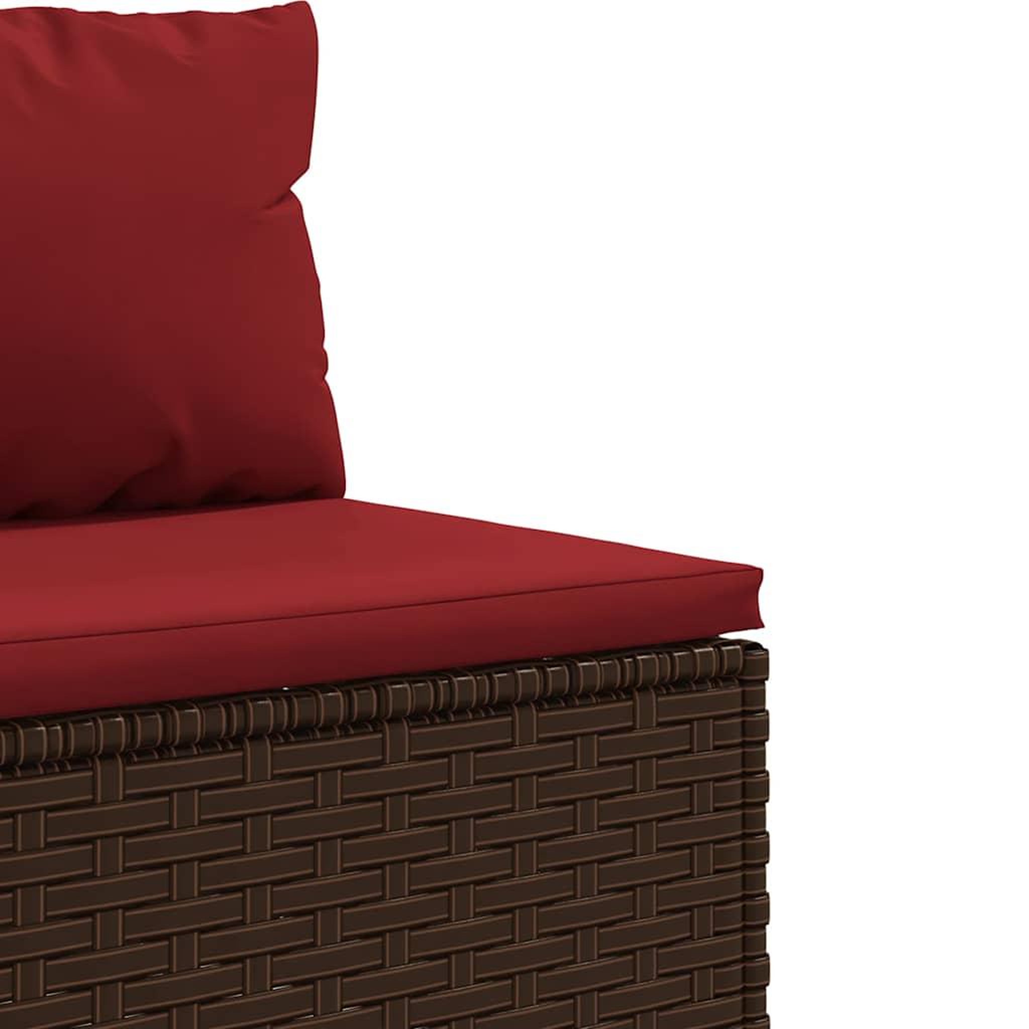 Voir la diapositive 5 : VIDAXL Salon de jardin 5 pcs avec coussins Marron Resine tressee