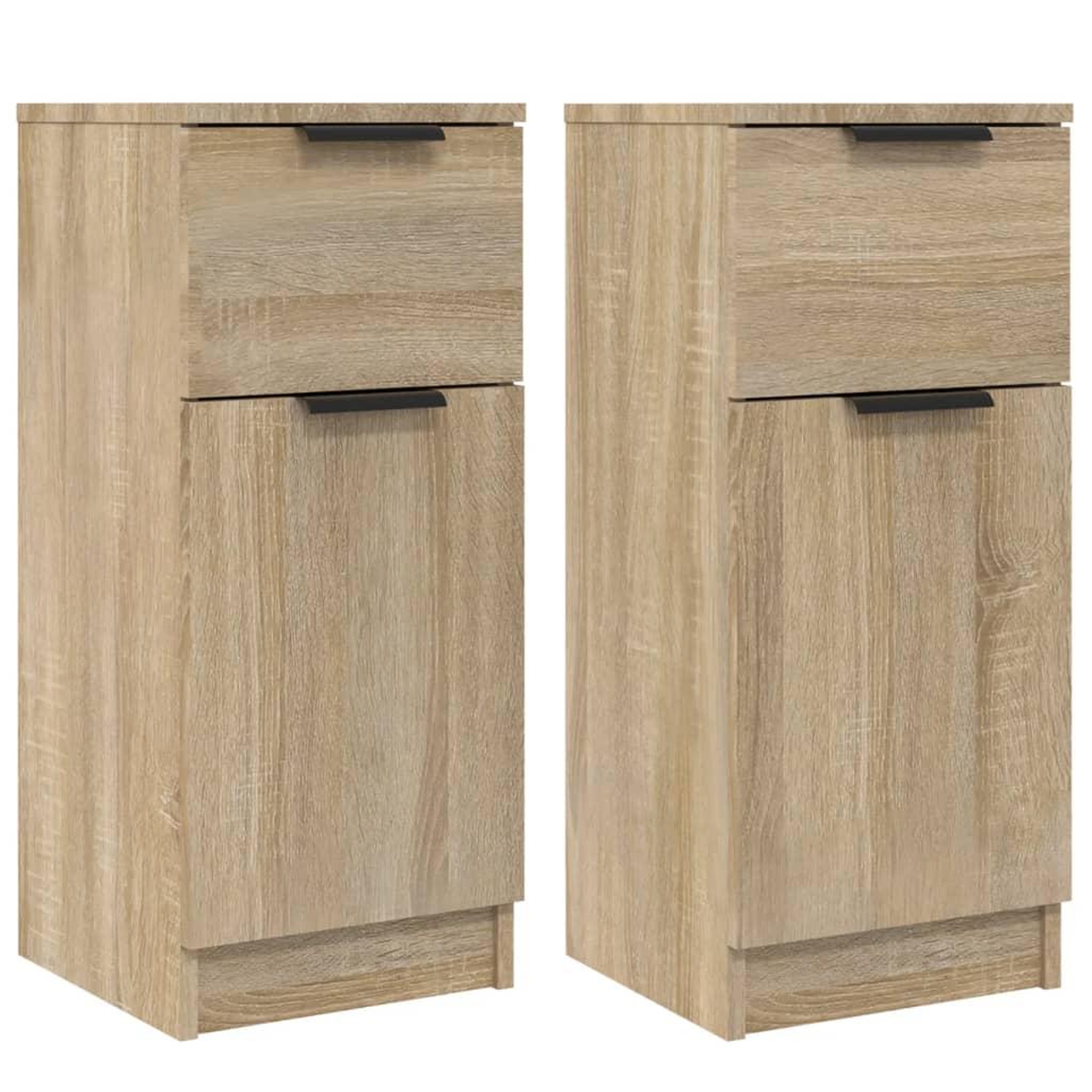 Voir la diapositive 2 : VIDAXL Buffets 2 pcs Chene Sonoma 30x30x70 cm Bois d'ingenierie