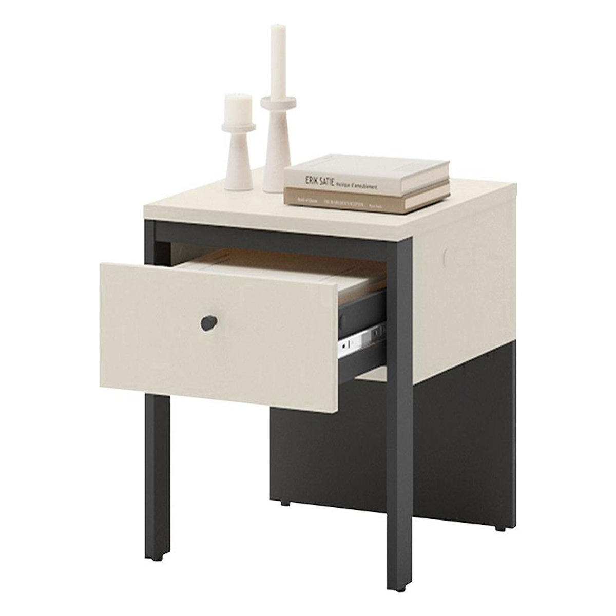 BEST MOBILIER Kimi - table de chevet 40 cm - 1 tiroir