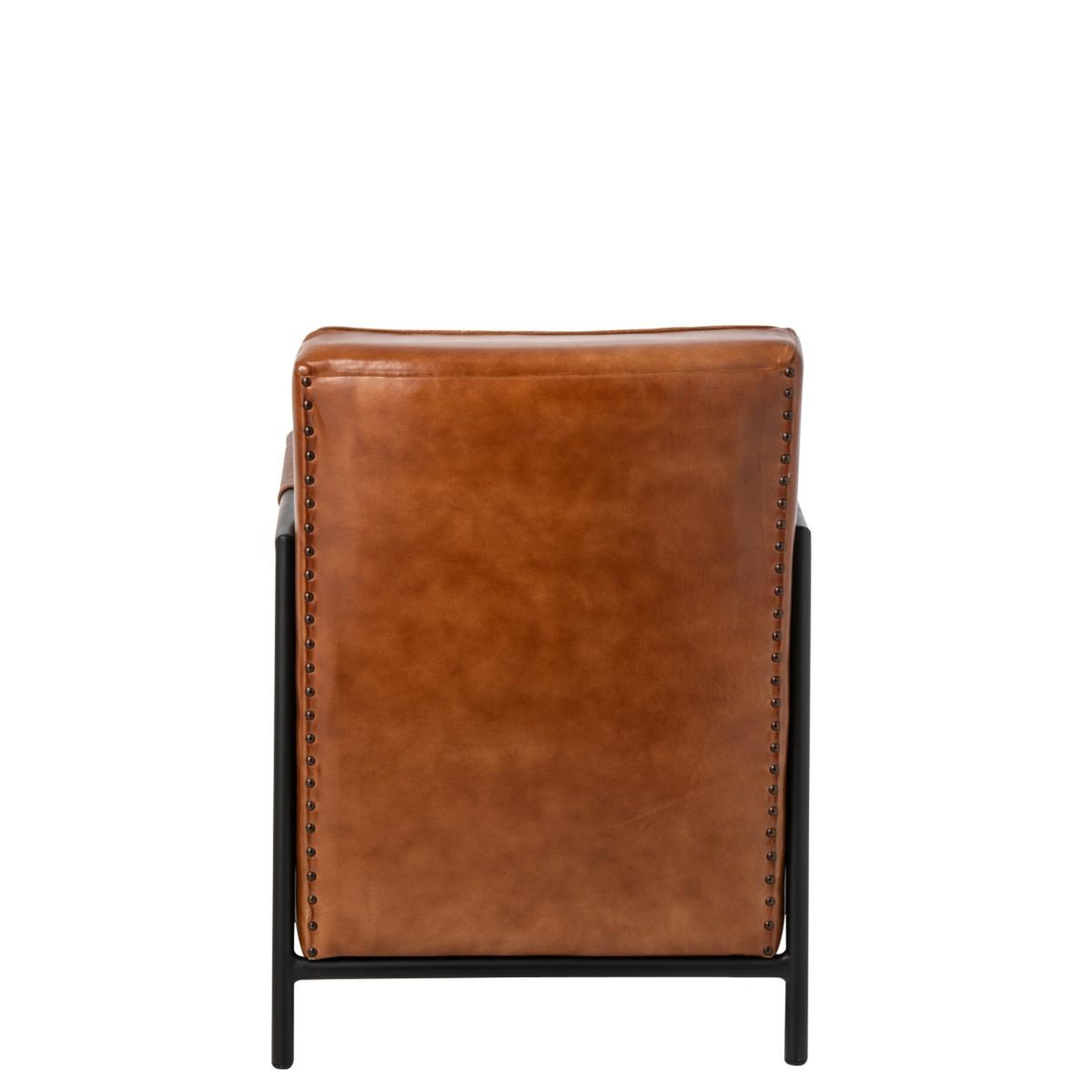 Voir la diapositive 4 : J-LINE Fauteuil design en cuir  austin  83cm camel