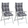 Voir la diapositive 4 : VIDAXL Coussins de chaise a dossier haut lot de 2 motif carreaux gris