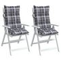 Voir la diapositive 4 : VIDAXL Coussins de chaise a dossier haut lot de 2 motif carreaux gris