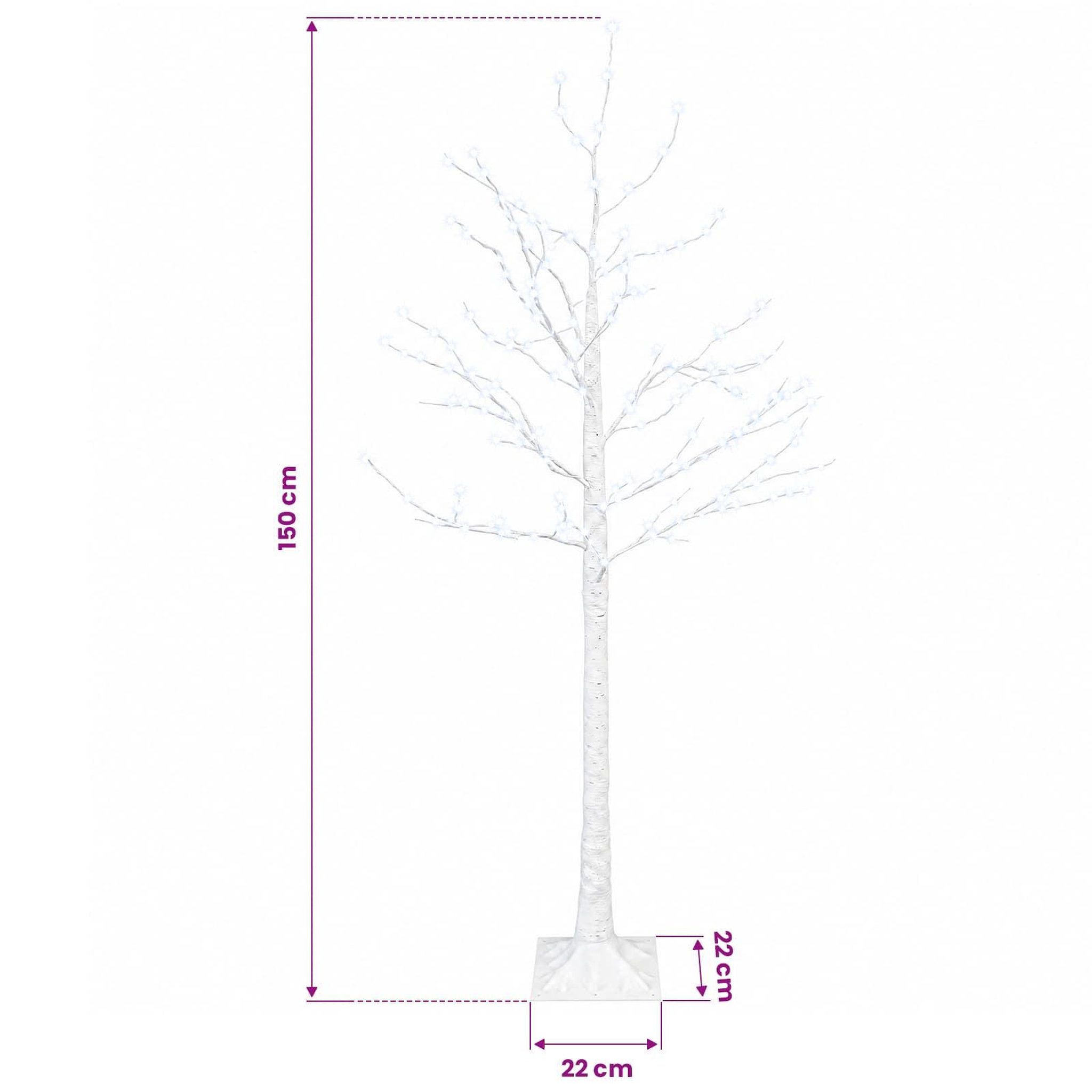 Voir la diapositive 3 : VIDAXL Bouleau de Noël Blanc 22 x 22 x 150 cm Plastique 232 LED