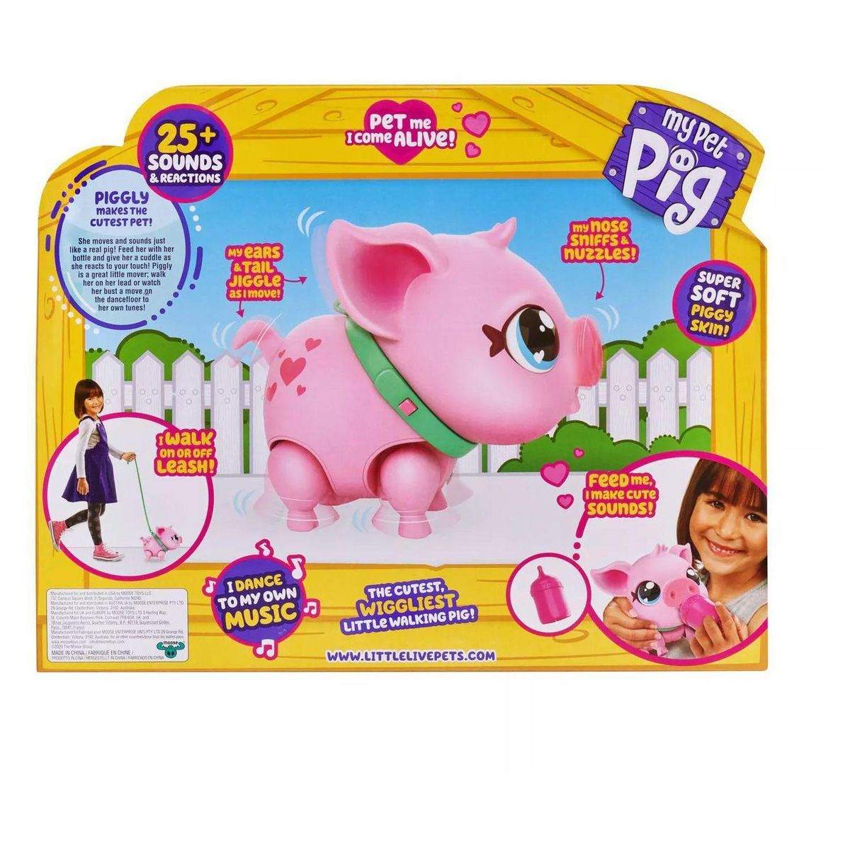 MOOSE TOYS Little Live Pets Mon petit cochon de compagnie Piggly