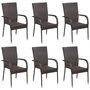 Voir la diapositive 4 : VIDAXL Ensemble a manger de jardin 7 pcs Marron Resine tressee