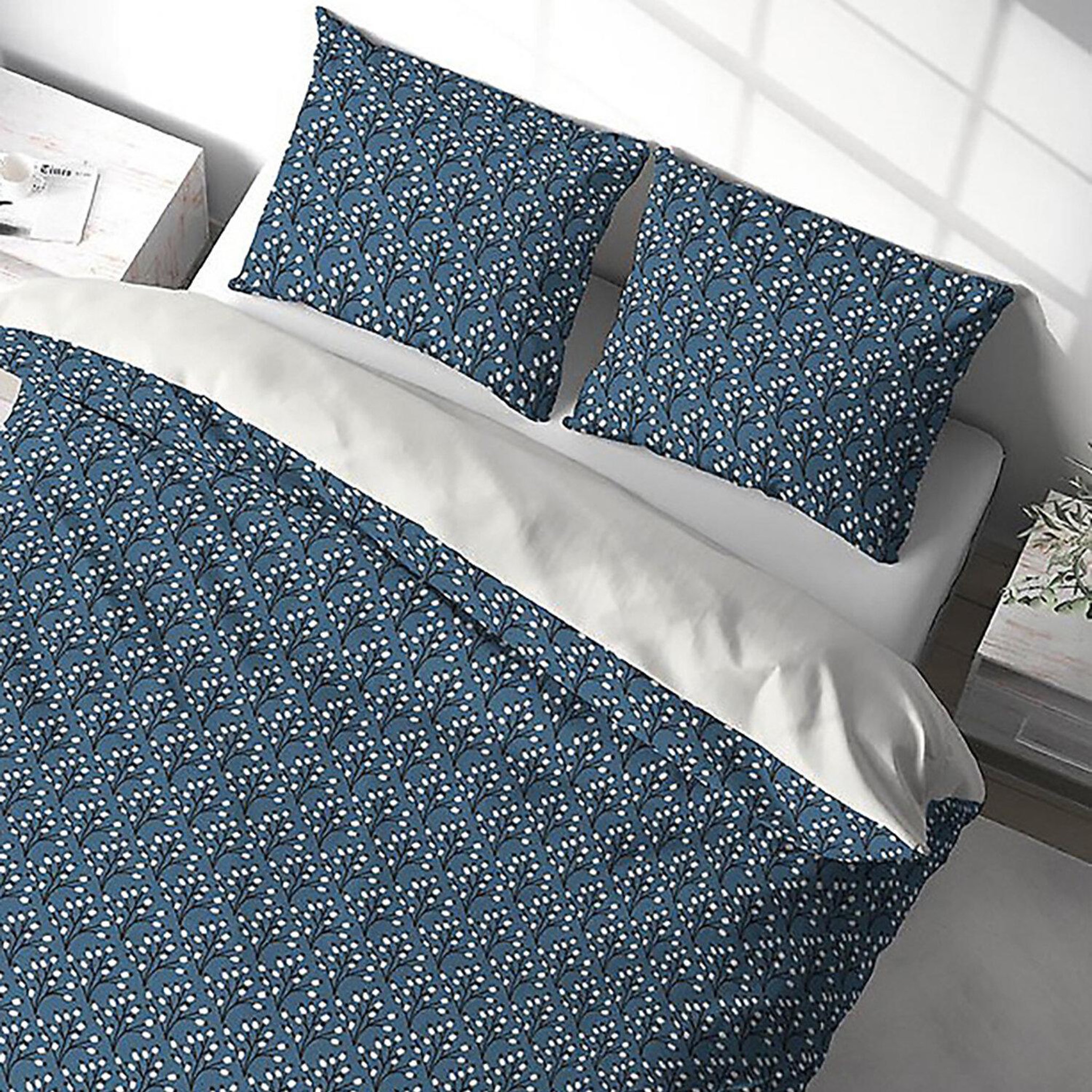 Voir la diapositive 3 : Home collection Parure housse de couette 100%polyester 72gsm flena