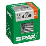 CENTRALE BRICO Lot de 150 vis acier tête fraisée torx SPAX, Diam.4 mm x L.35 mm