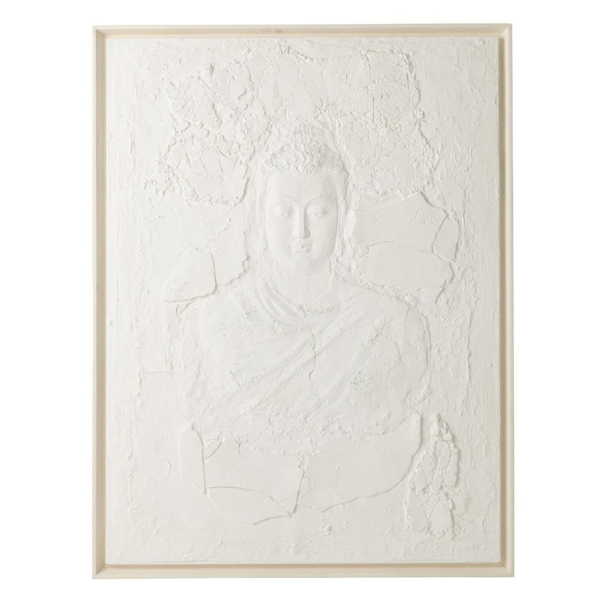 Paris Prix Tableau Effet Plâtre  Bouddha  90x120cm Blanc