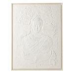 Paris Prix Tableau Effet Plâtre  Bouddha  90x120cm Blanc