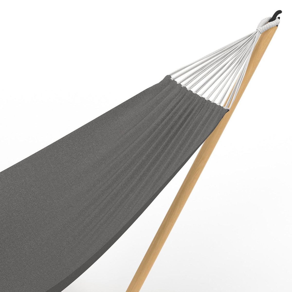 ID MARKET Hamac avec support métal effet bois et toile gris anthracite