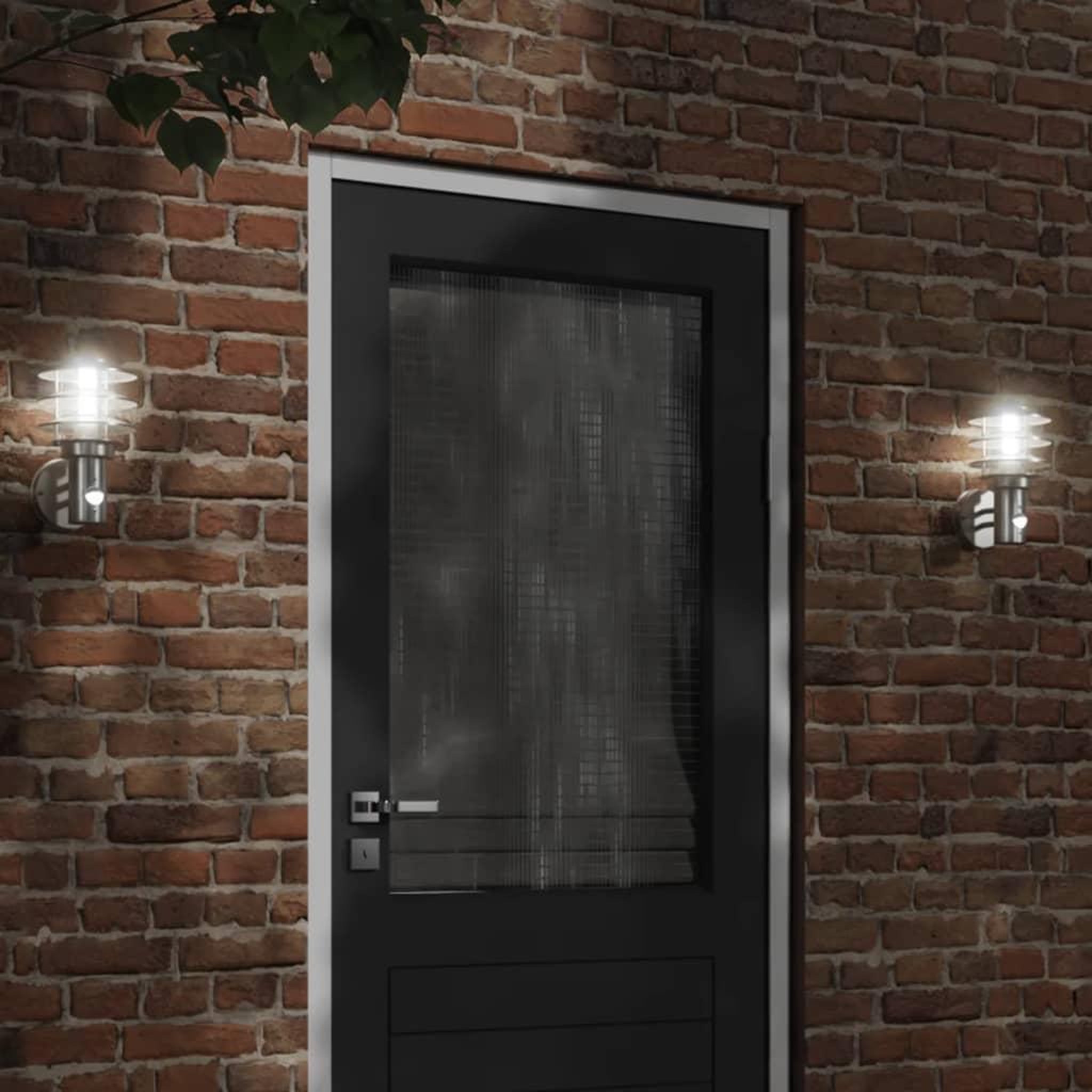 VIDAXL Appliques murales d'exterieur et capteurs 2pcs acier inoxydable