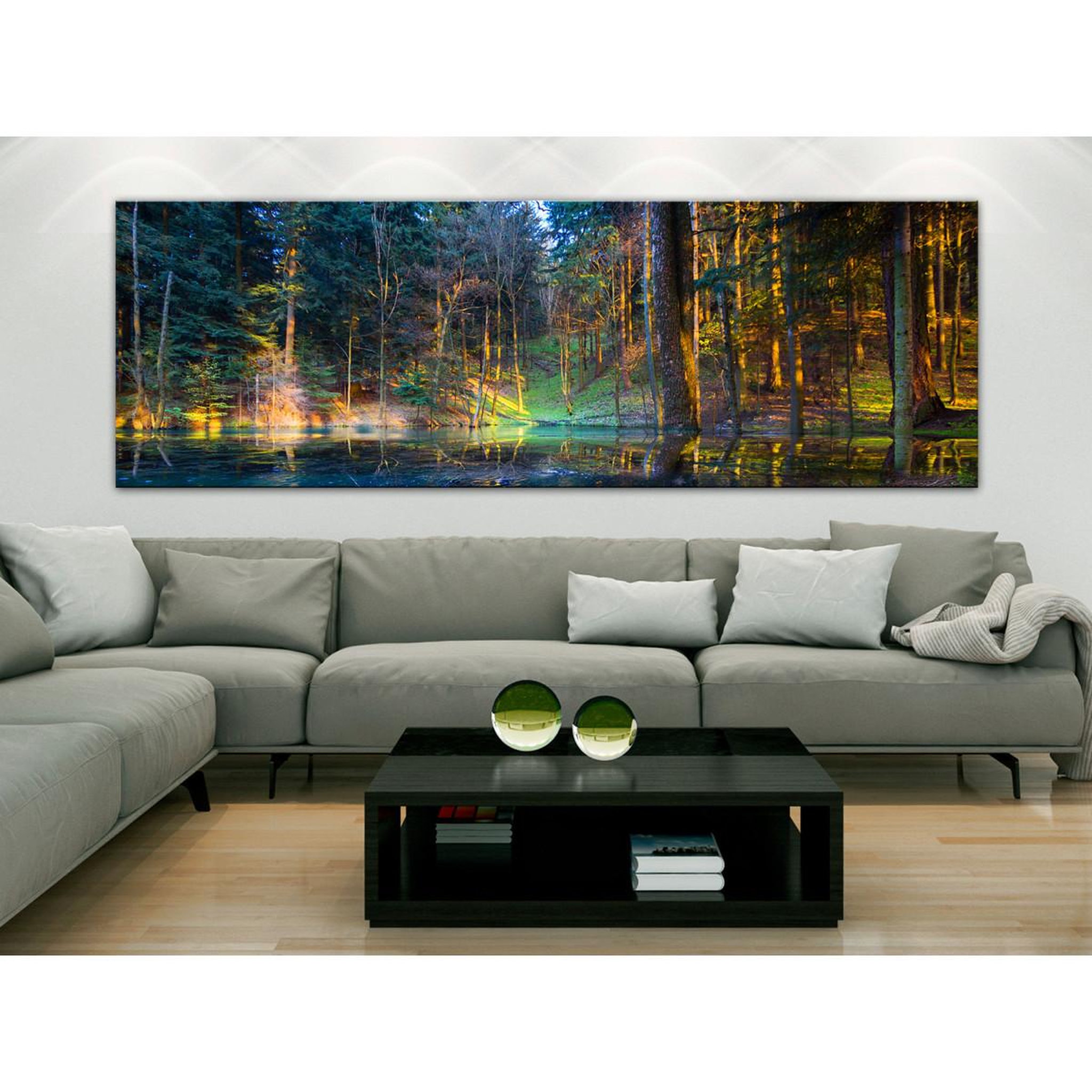 Voir la diapositive 2 : Paris Prix Tableau Imprimé  Pond in the Forest Narrow