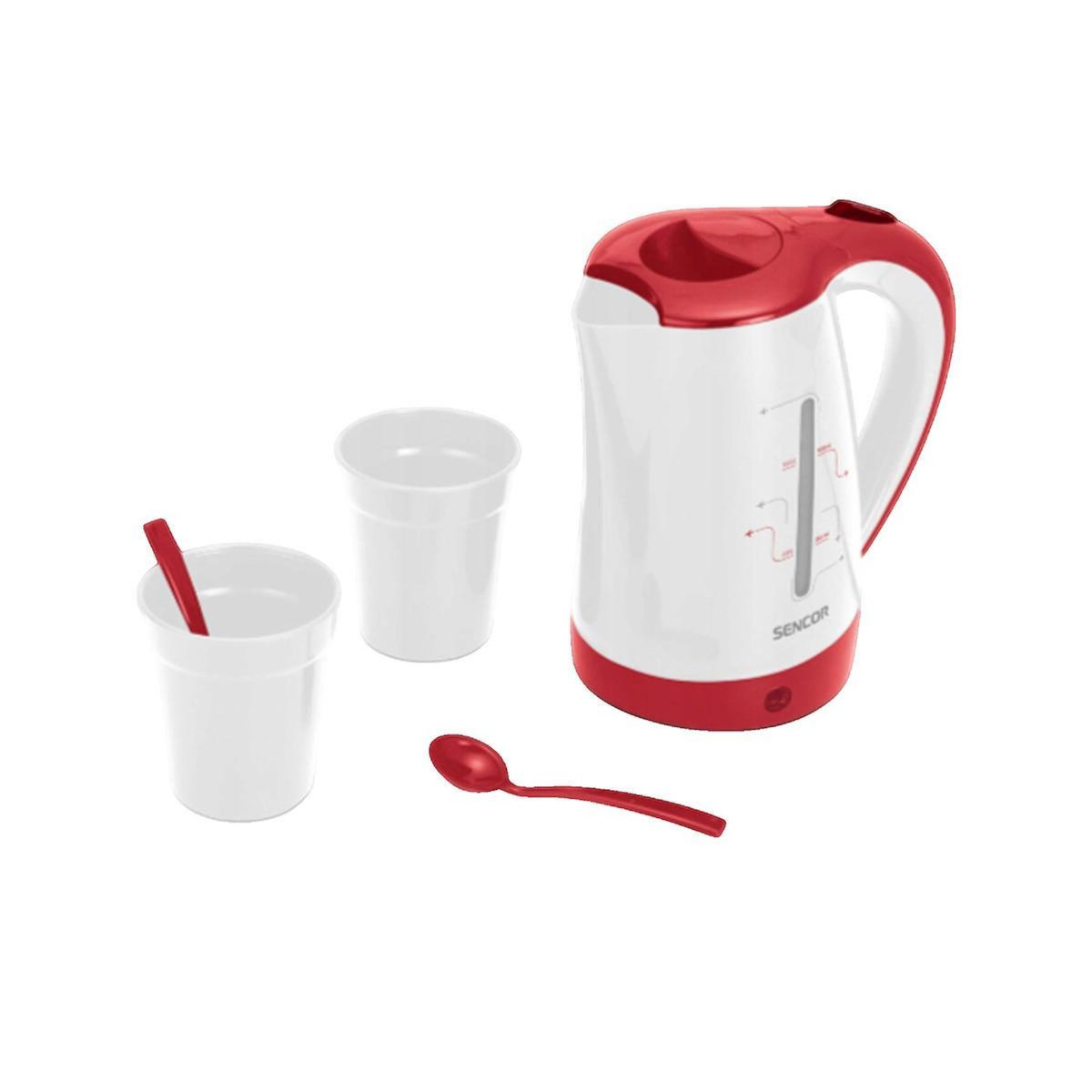 SENCO Bouilloire électrique Sencor Smart Travel Kettle 0,5 L Rouge et blanc