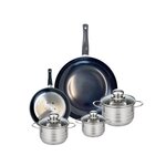 ELO Ensemble de 2 Poêles de cuisson 20 et 32 cm et 3 faitouts 12, 14 et 16 cm Elo Prima Brillant