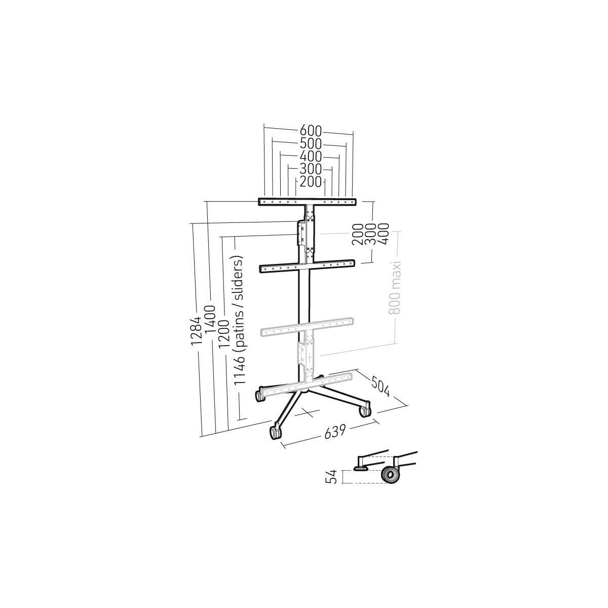 Erard Pied TV KANA1400XL BOIS 40 à 80 pouces