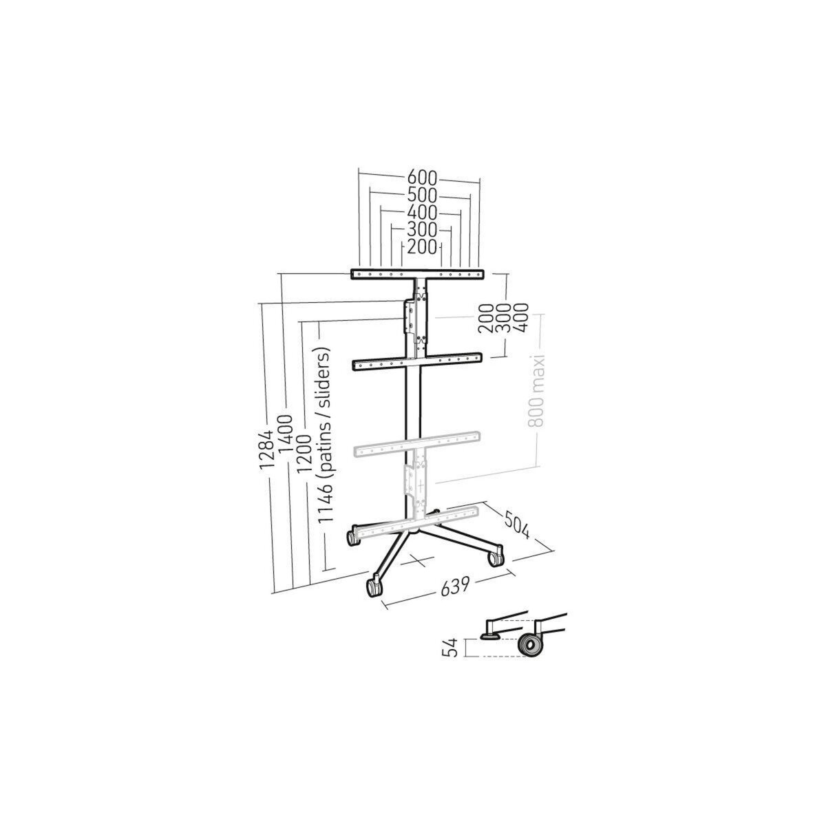 Erard Pied TV KANA1400XL BOIS 40 à 80 pouces