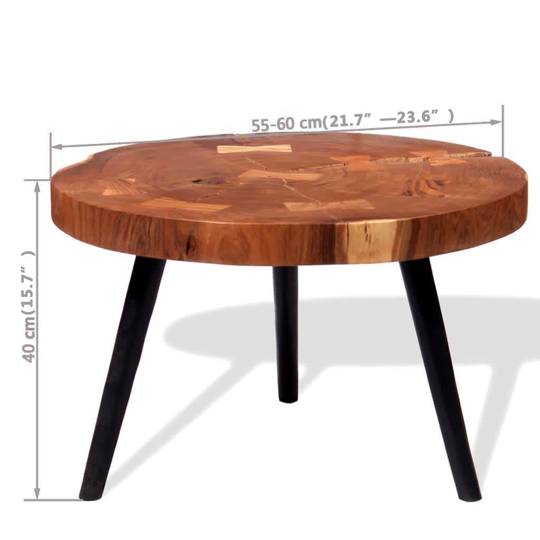 Voir la diapositive 6 : VIDAXL Table basse Bois d'acacia massif (55-60)x40 cm