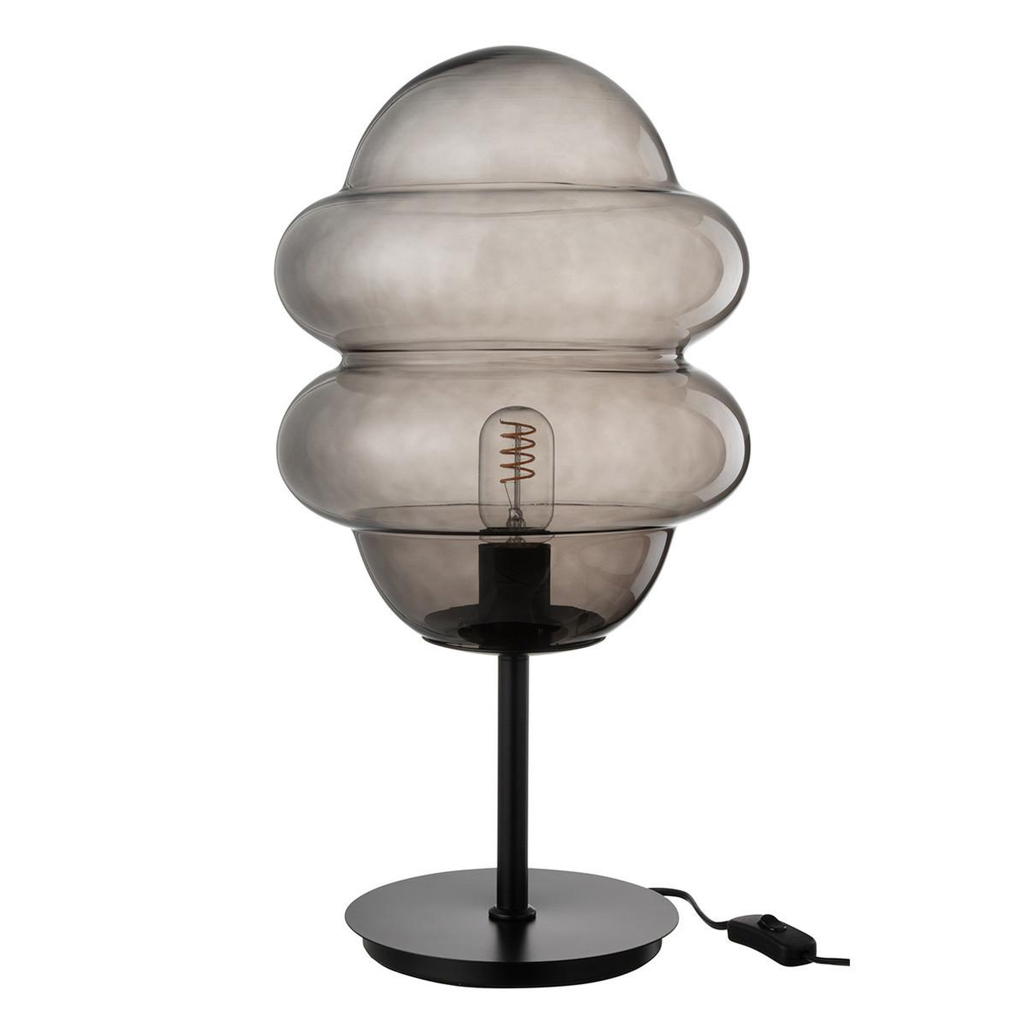 J-LINE Lampe à poser en verre  cuillere miel  52cm gris