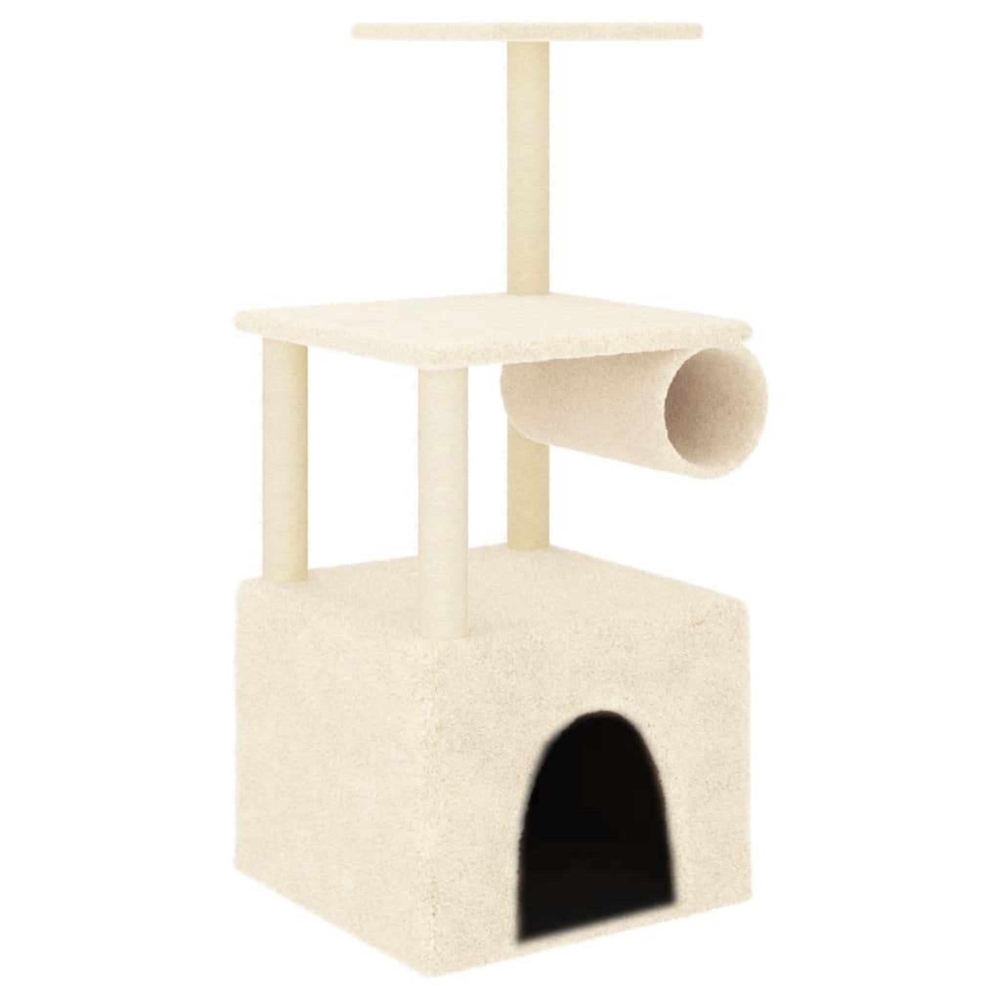 Voir la diapositive 2 : VIDAXL Arbre a chat avec griffoirs en sisal creme 109,5 cm
