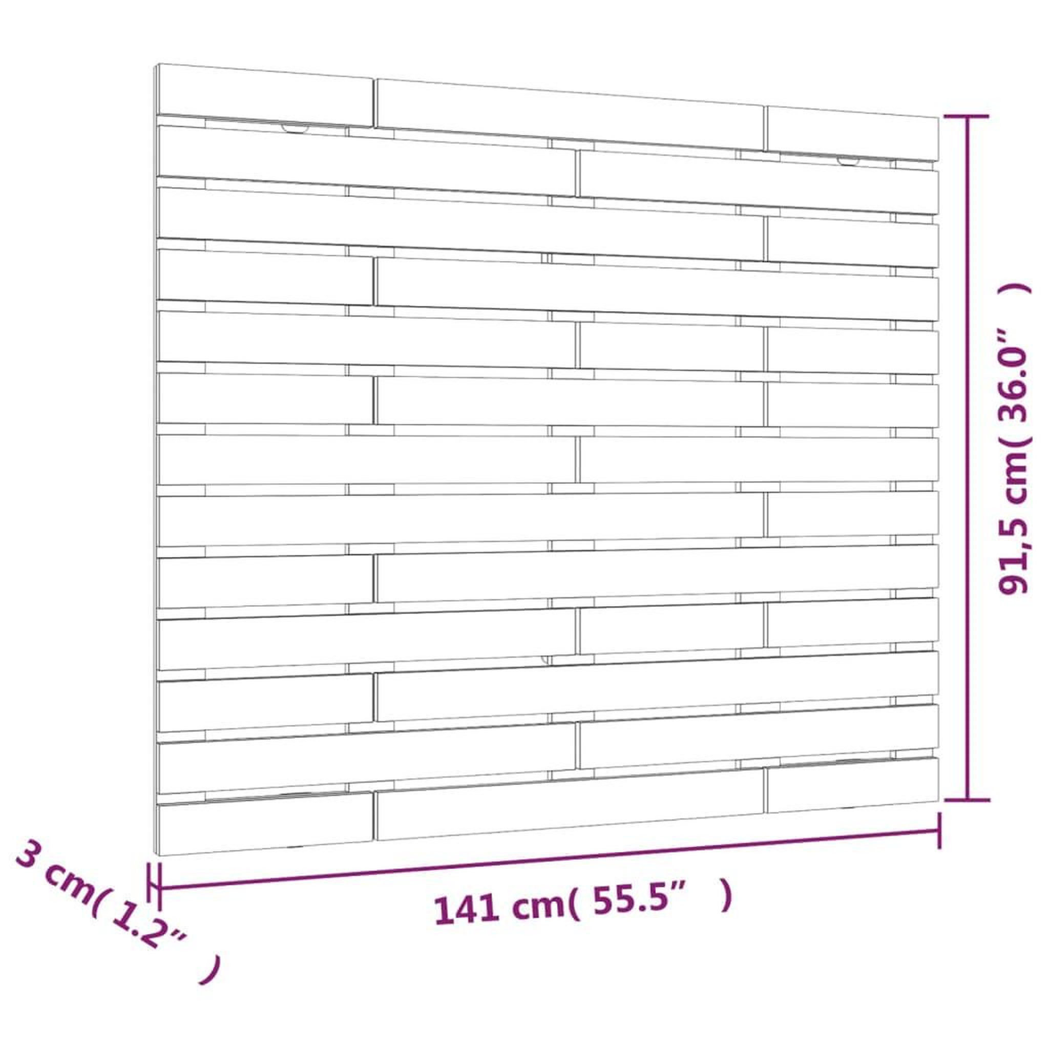 Voir la diapositive 6 : VIDAXL Tete de lit murale Noir 141x3x91,5 cm Bois massif de pin