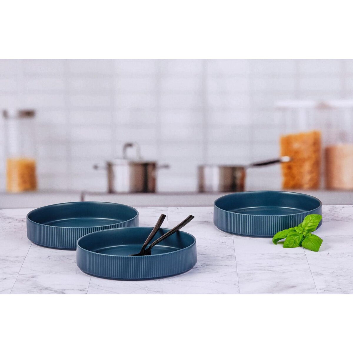 BJORN Assiette creuse SCANDI Ø21,5cm - 4 pièces - Marine