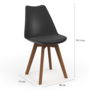 Voir la diapositive 5 : ID MARKET Lot de 6 chaises scandinaves SARA noires pieds foncés pour salle à manger
