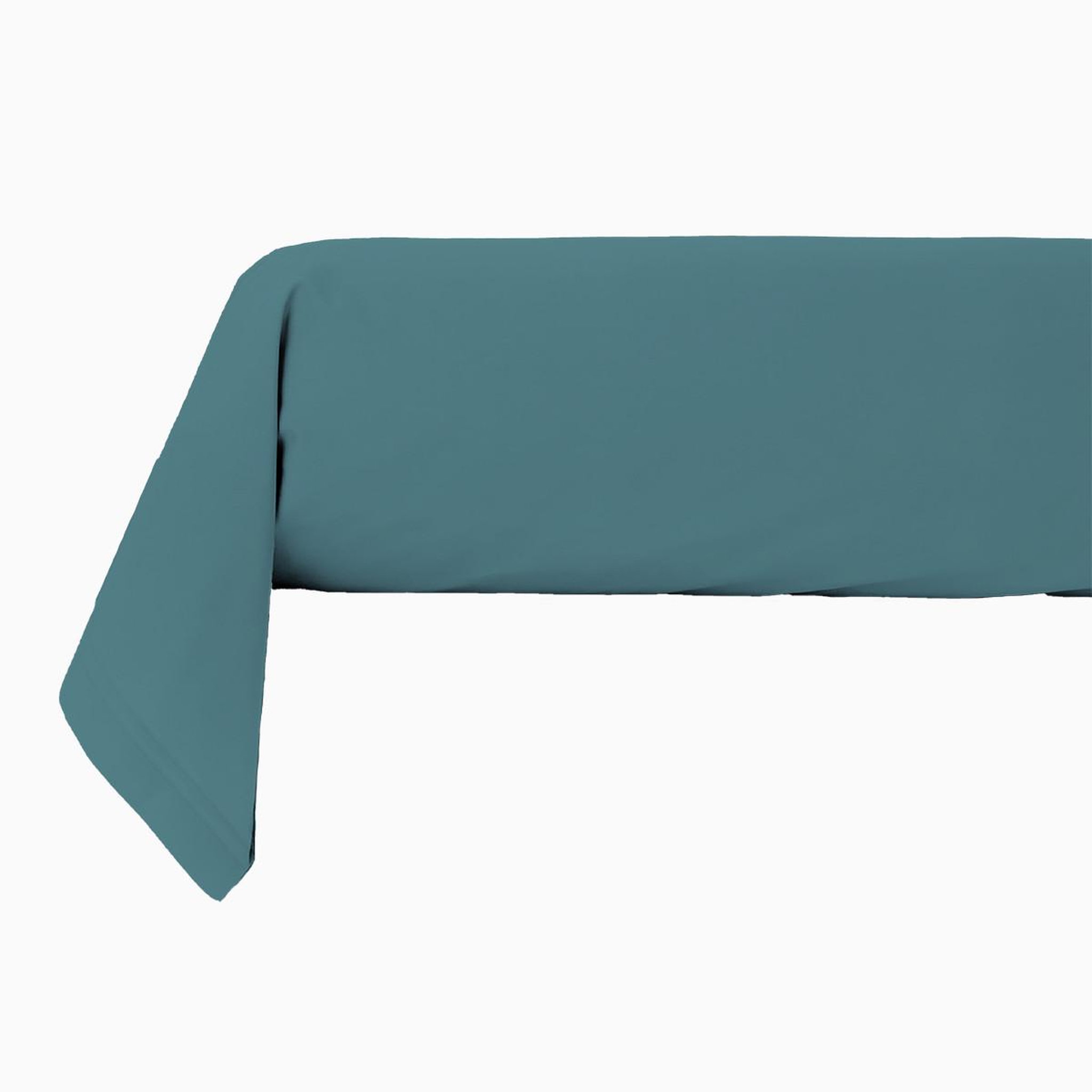 Voir la diapositive 1 : FUTURE HOME Taie traversin en coton 57 fils unie bleu pétrole bleu 85x185cm
