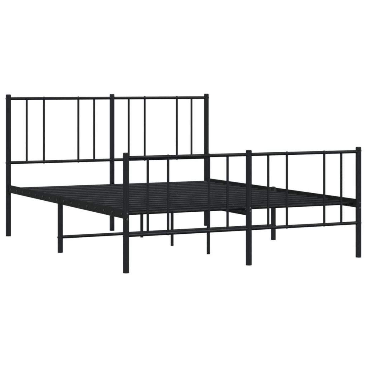 VIDAXL Cadre de lit metal sans matelas avec pied de lit noir 120x190cm