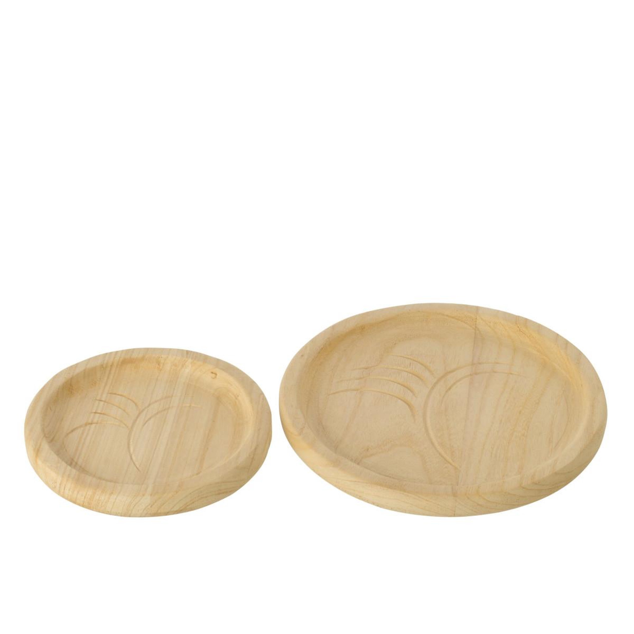 Voir la diapositive 2 : J-LINE Plateau déco en bois  dona  35cm naturel