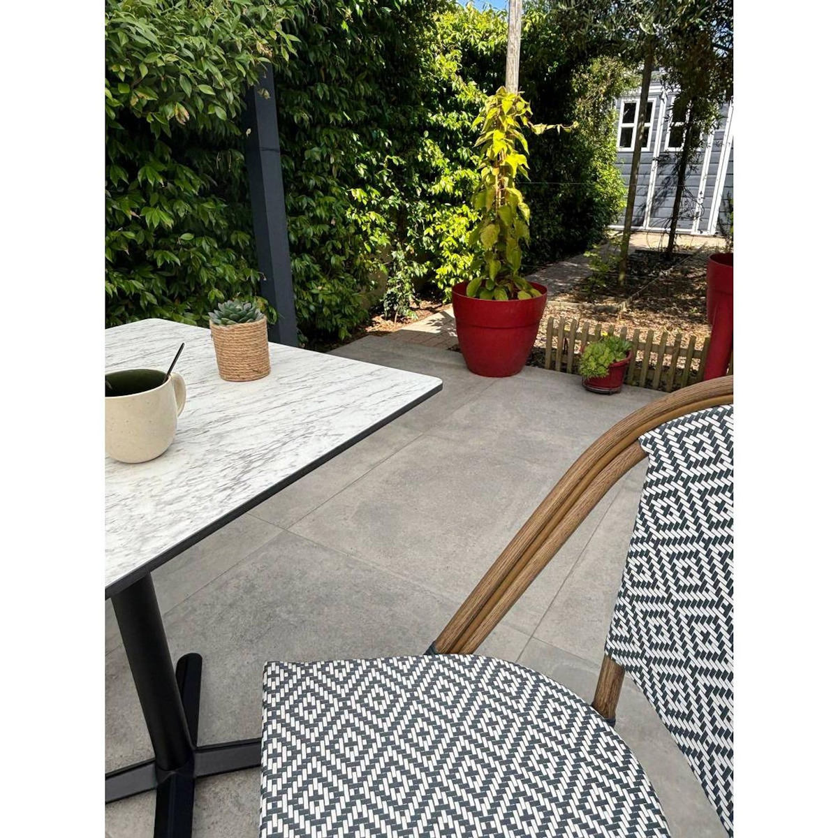 Paris Prix Ensemble Table de Jardin & 2 Chaises  Bistro  70cm Bleu