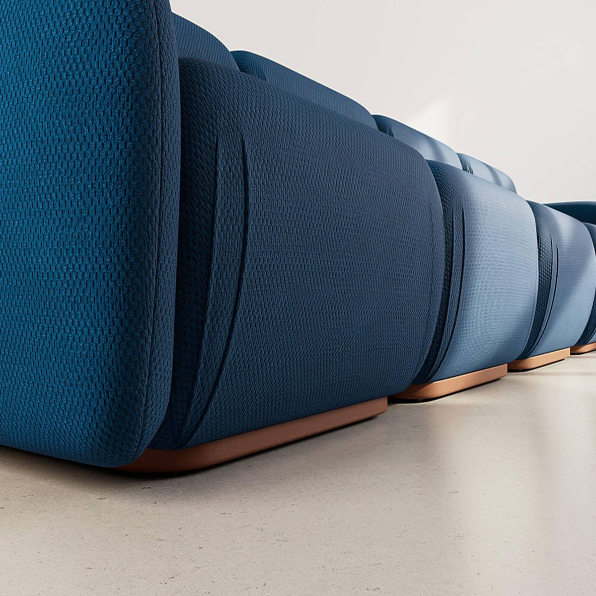 LISA DESIGN Penelope - canapé droit modulable 4 places en velours texturé