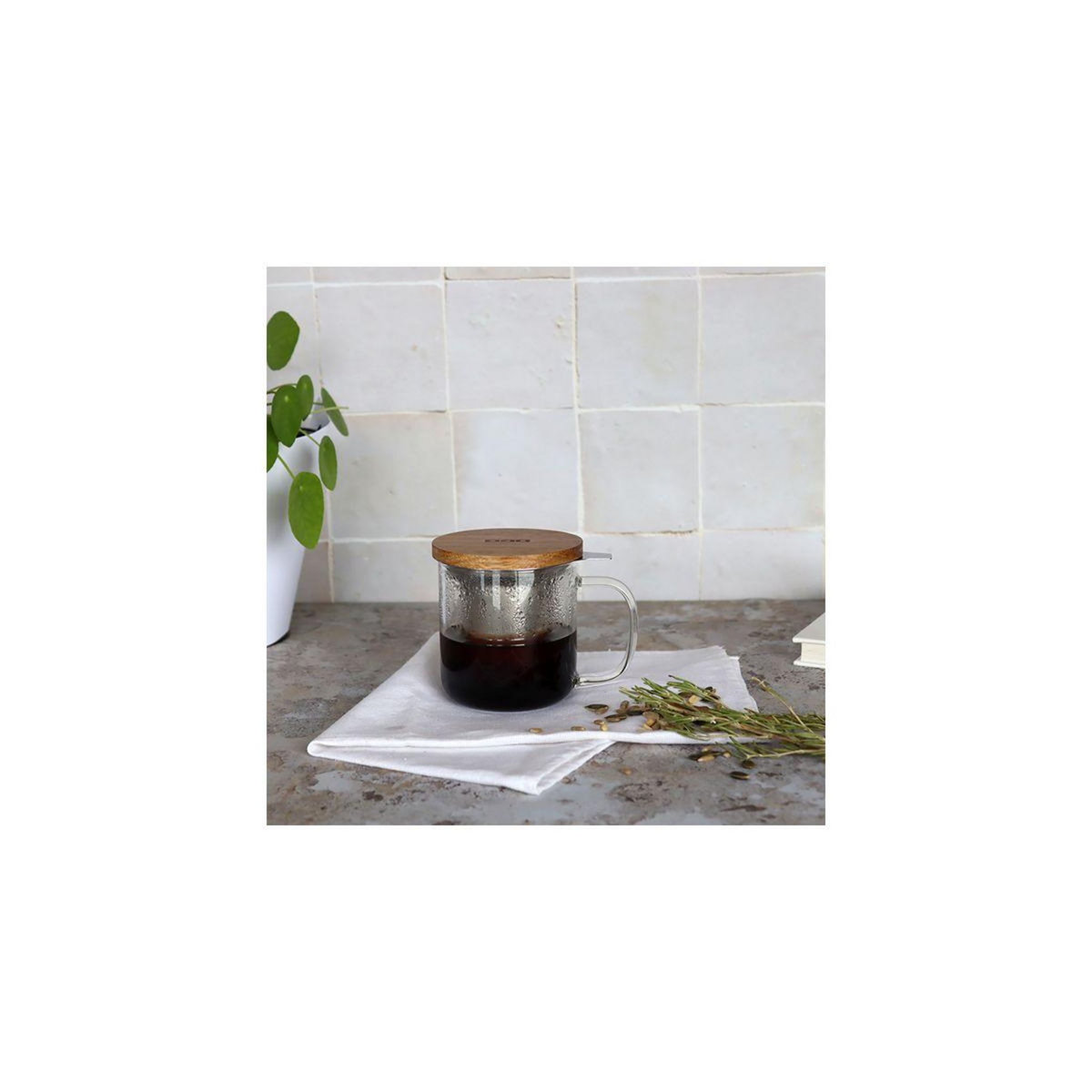 OGO LIVING Théière Tisanière Gustave en verre Borosilicate